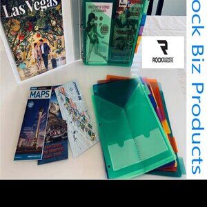 Pamphlet Sleeves Holder Brochure Organizer Business Card Holder for 3Ring Binder